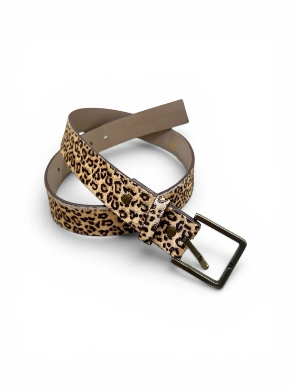 CABI Kipling Leopard Calf Hair Leather Belt Medium